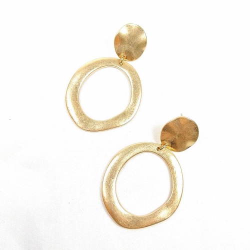 B-FFOM-E3(1)- Gold Simple Classic Thick Circle Earrings - Click Image to Close
